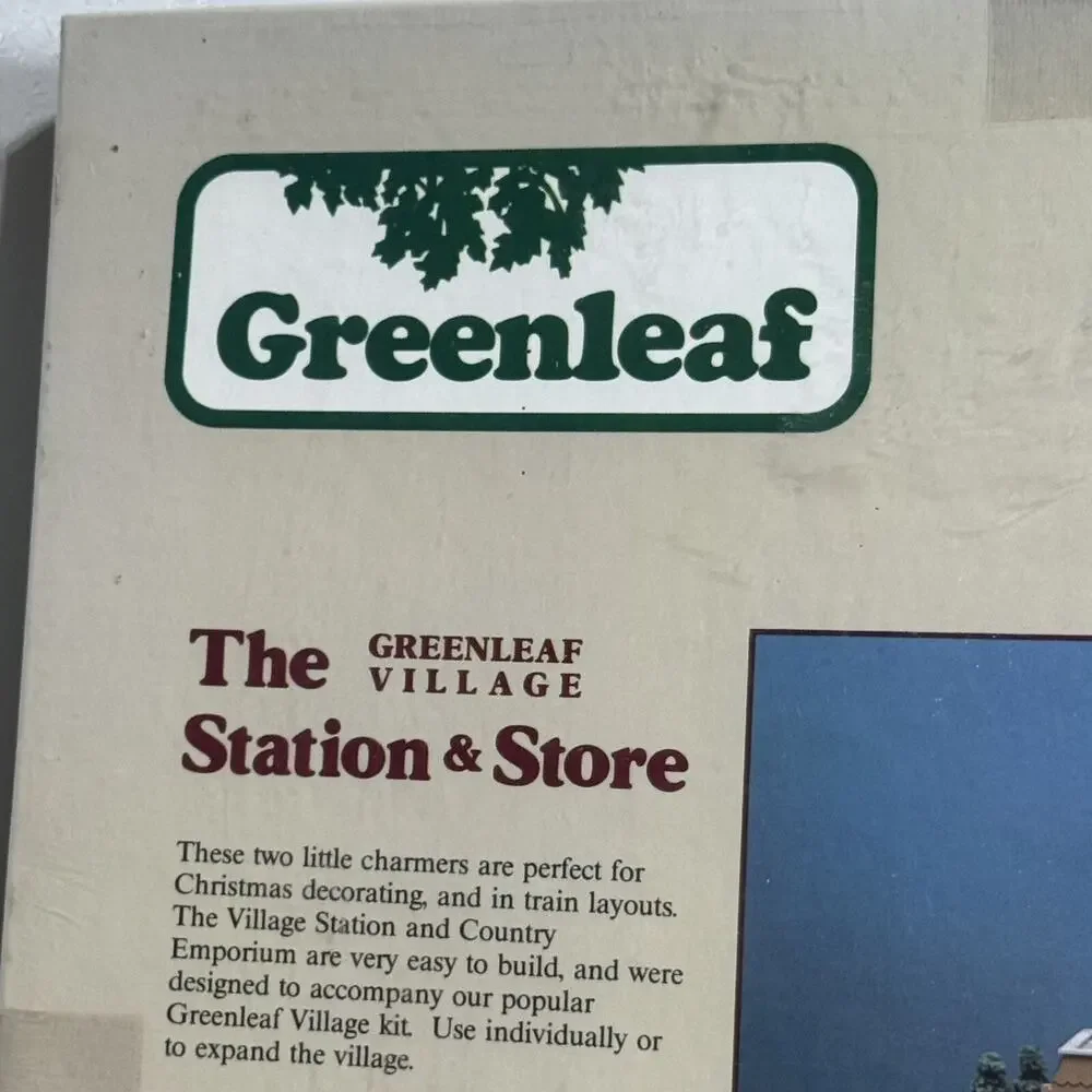 Greenleaf Village Station Store #8025 Vtg 1987 Sealed Model Kit Made in USA Wood